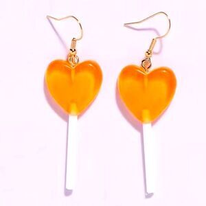 (K1) Amazing Orange Lollipop Earrings